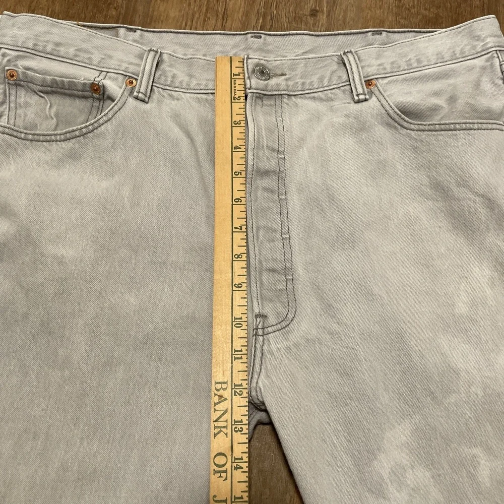 Men's Levi's 501 Jeans 42x30 Gray Y2K Baggy Relaxed Fit Red Tab